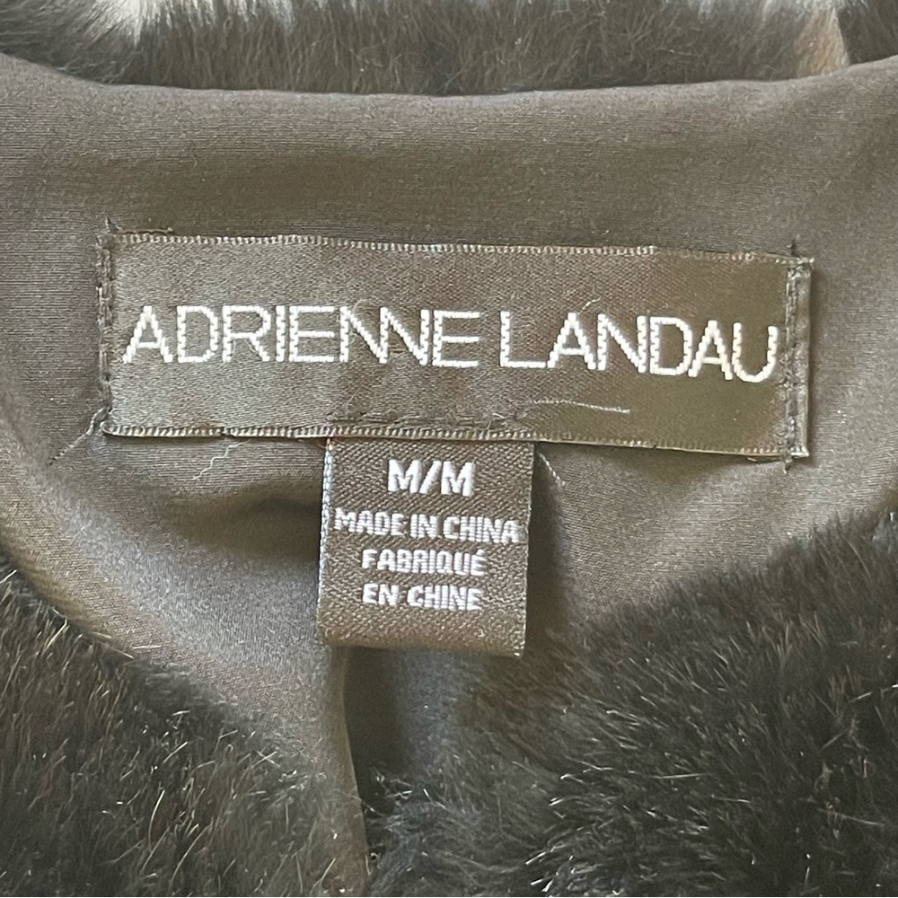 Adrienne Landau black short rabbit fur coat Medium Size - Picture 6 of 9